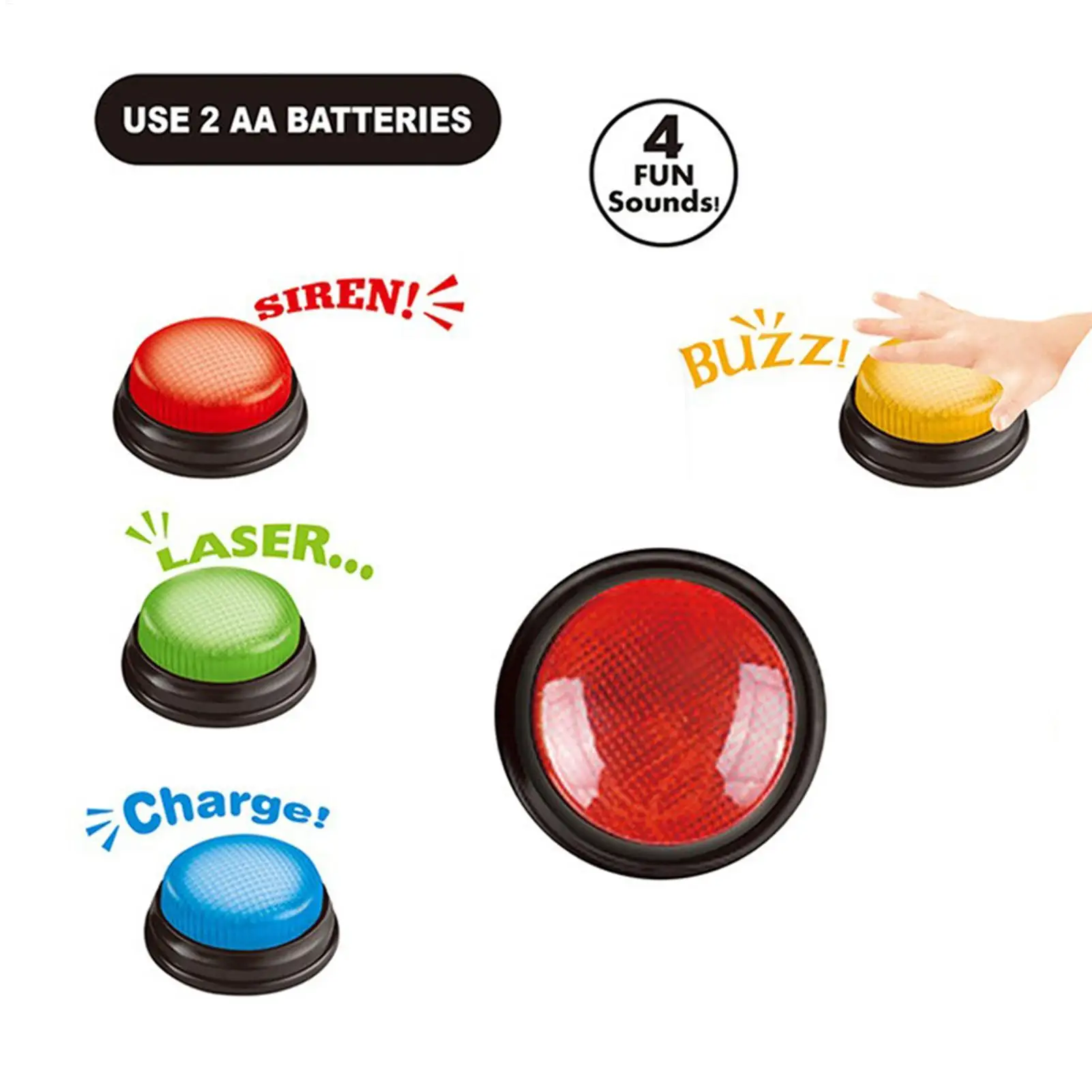 Buzzer de jeu 4 boutons à répo - Party Games Engagement avis et prix